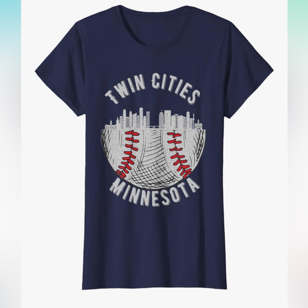 Twin Cities Minnesota MN Baseball Skyline St. Paul-MPLS T-Shirt  ⚾️ 3XL & Large